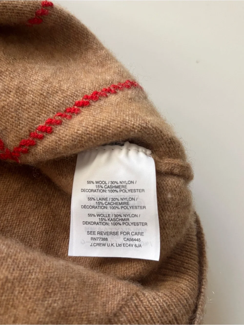 J Crew wool cashmere blend windowpane plaid cardigan Small tan red v neck